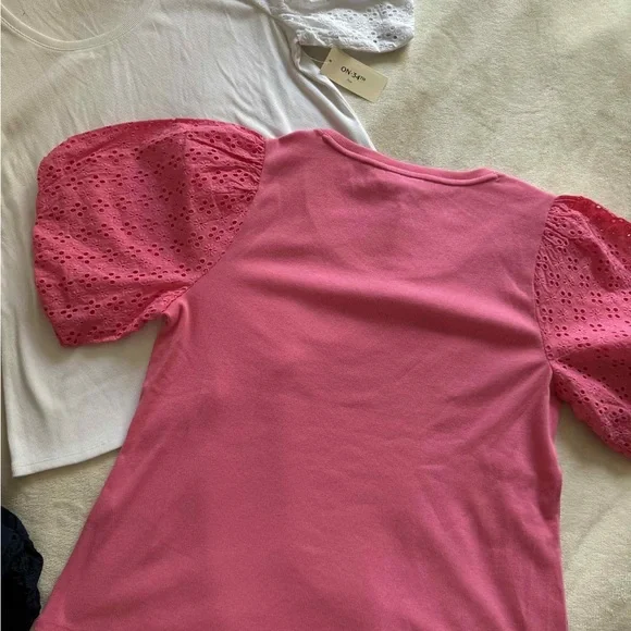 Set of Four Eyelet Sleeve Tops On 34th size 1X - Picture 6 of 6